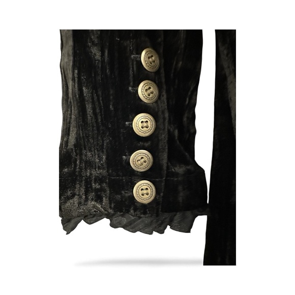 F r e e People Black Velvet Military Jacket | Top - Picture 3 of 8